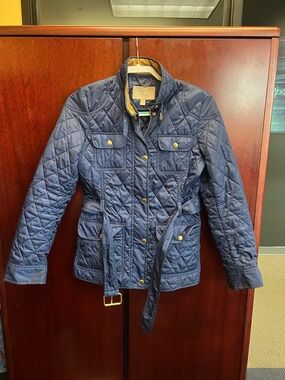 Banana Republic Quilted Belted Puffer Jacket - Navy